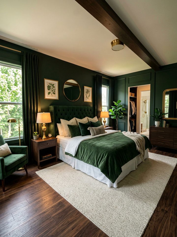 Forest green bedroom walls - 30 nature inspired bedroom color ideas