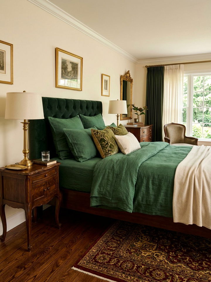 Forest green linen sheets - 30 bedroom linen bedding ideas