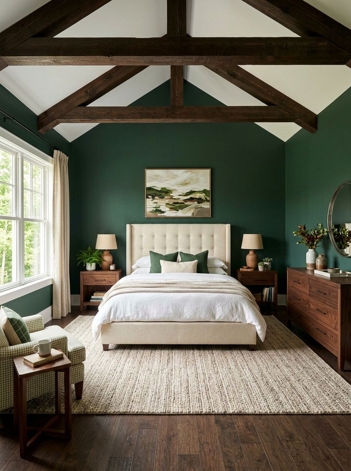Forest green master bedroom - 30 farmhouse green bedroom ideas