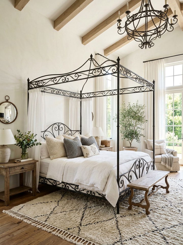 Forged Iron Canopy Bed - 30 handcrafted bedroom ideas