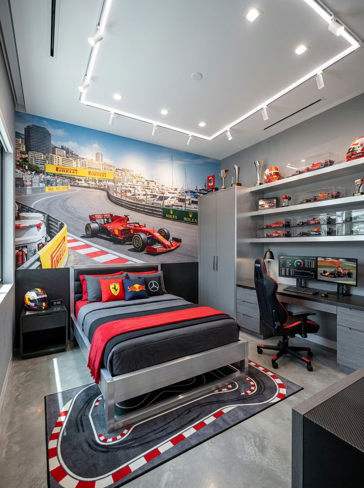 Formula 1 Racing Theme - 30 car themed bedroom ideas