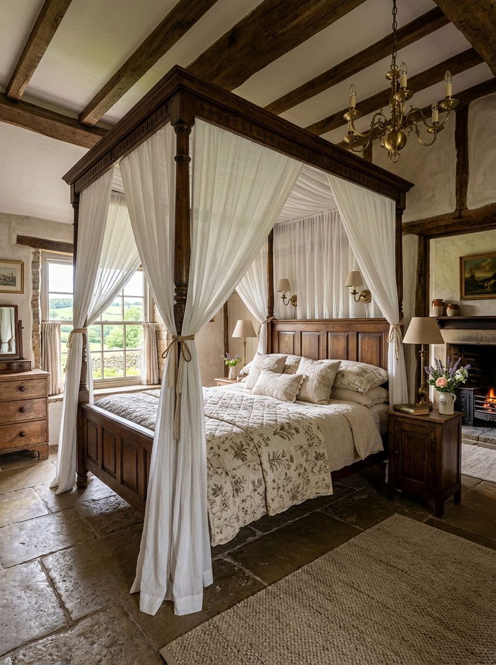 Four Poster Bed - 30 country house bedroom ideas