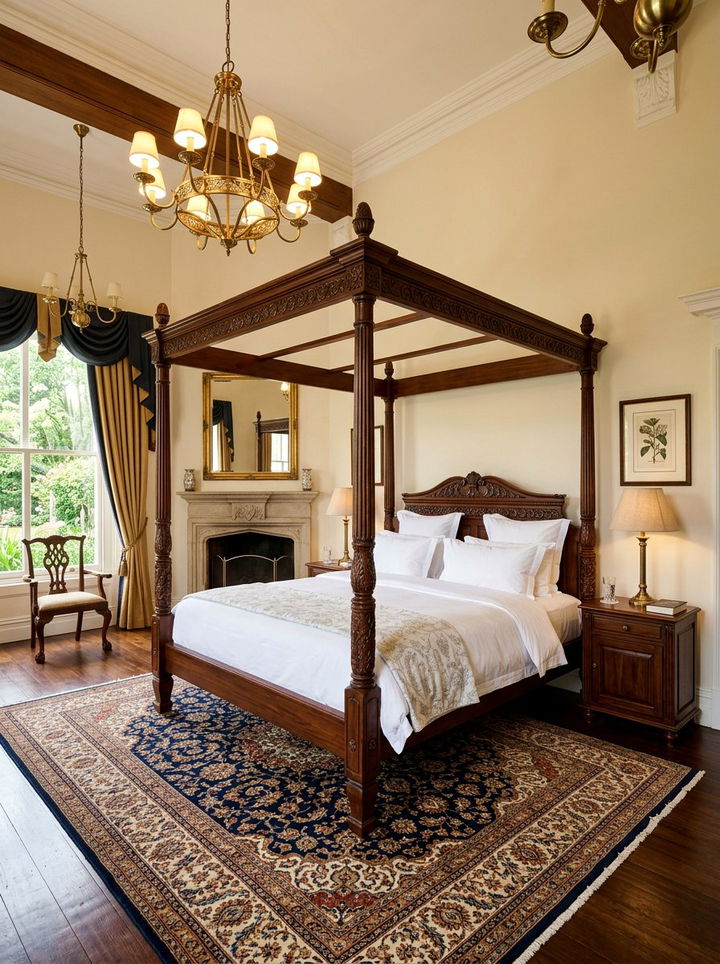 Four Poster Bed Frame - 30 British colonial bedroom ideas
