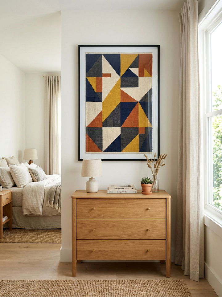 Framed Fabric Art - 30 low cost bedroom ideas