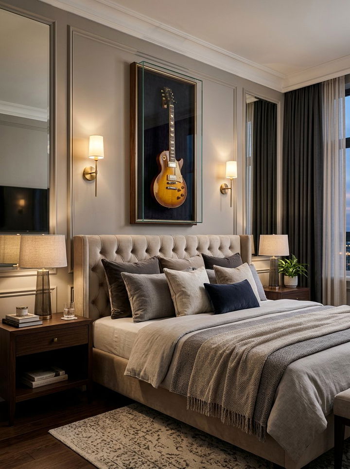 Framed Guitar Wall Art - 30 guitar bedroom ideas