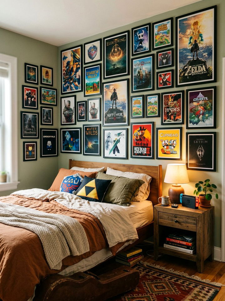 Framed Video Game Poster - 30 video game bedroom ideas