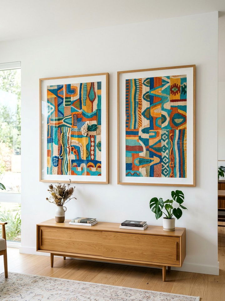 Framed fabric art - 30 budget bedroom ideas