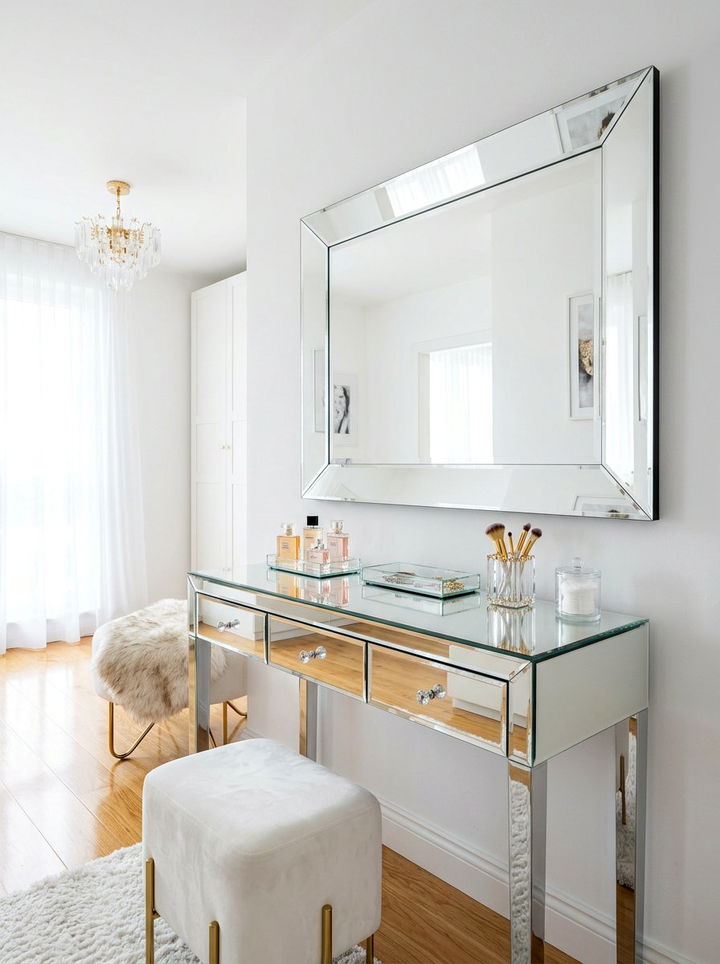 Frameless Beveled Mirror - 30 bedroom vanity mirrors