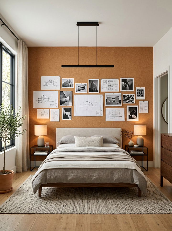 Frameless Cork Wall - 30 bedroom cork boards