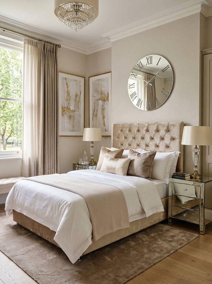 Frameless Mirror Wall Clock - 30 bedroom wall clocks