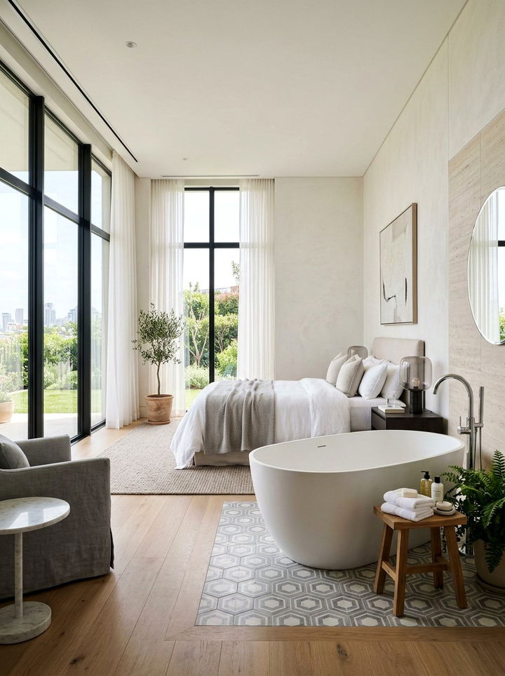 Freestanding Bathtub Bedroom Zone - 30 bedroom zoning ideas