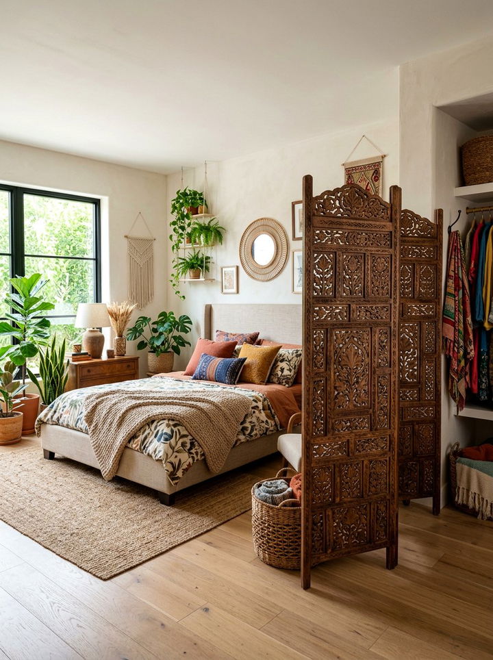 Freestanding Folding Screen - 30 bedroom closet dividers