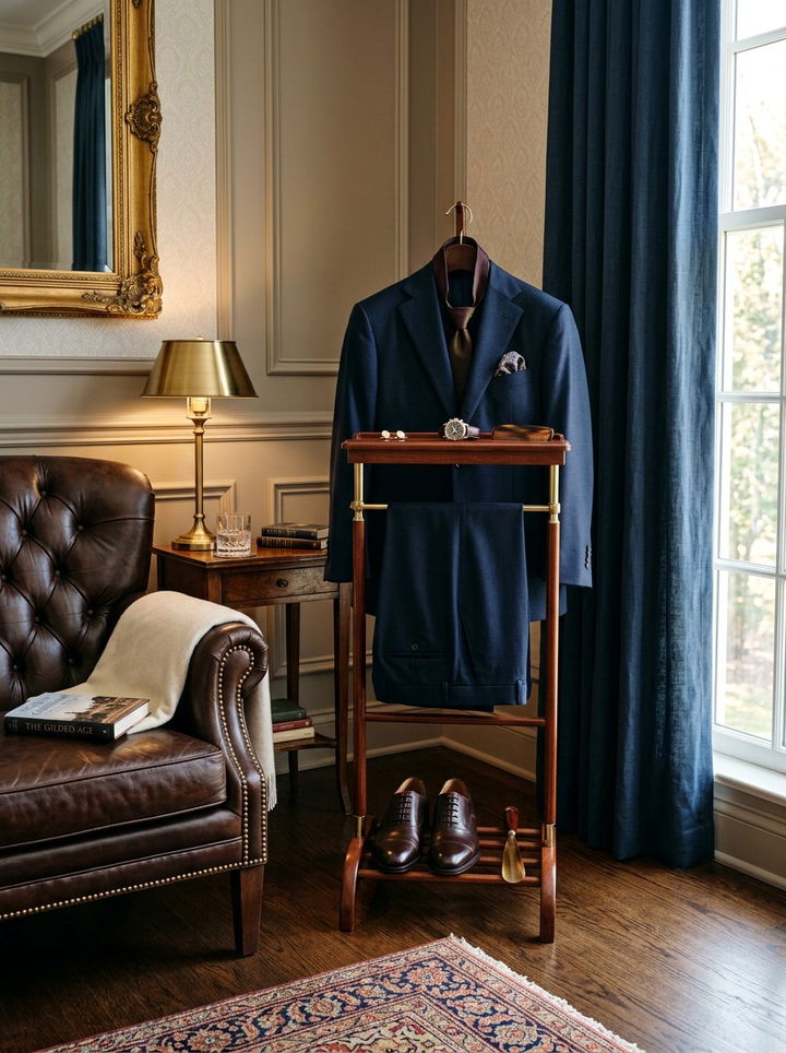 Freestanding Valet Stand - 30 bedroom clothes hangers