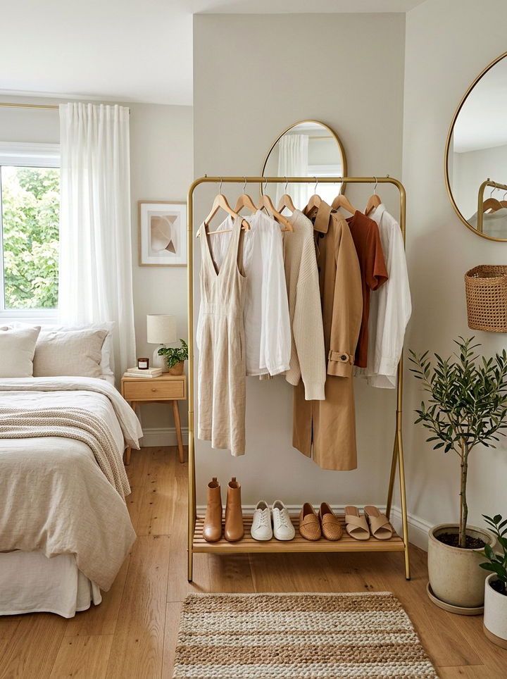 Freestanding clothing rack - 30 removable bedroom ideas