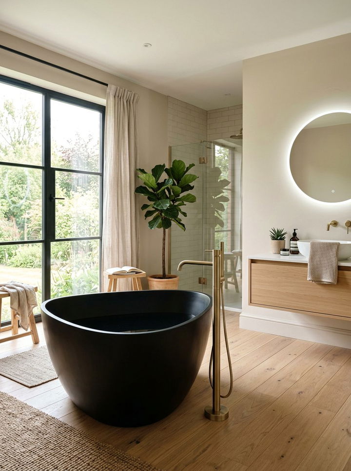 Freestanding tub in converted bedroom - 30 bedroom to bathroom conversion ideas