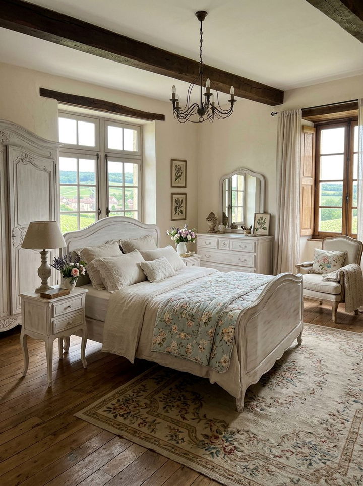 French Country Bedroom - 30 traditional white bedroom ideas