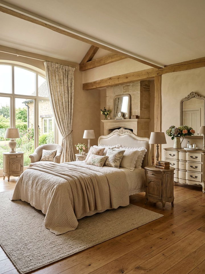 French Country Beige Bedroom - 30 traditional beige bedroom ideas