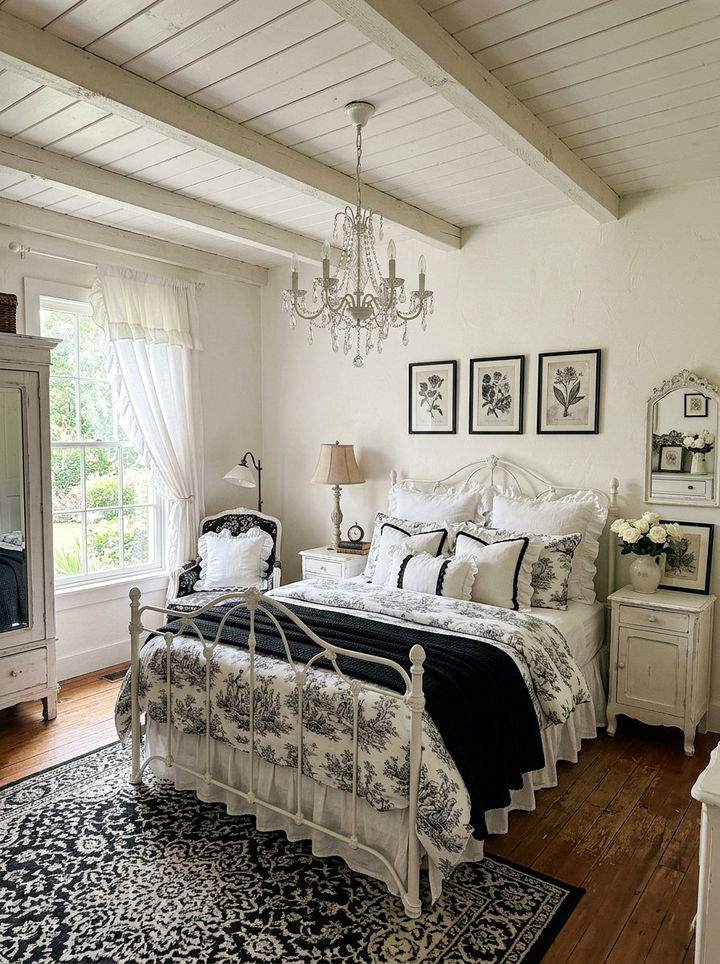 French Country Black And White Bedroom - 30 black and white bedroom ideas
