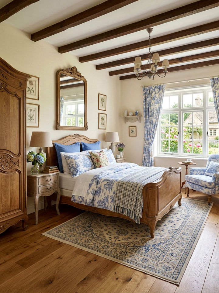 French Country Blue Bedroom - 30 rustic blue bedroom ideas