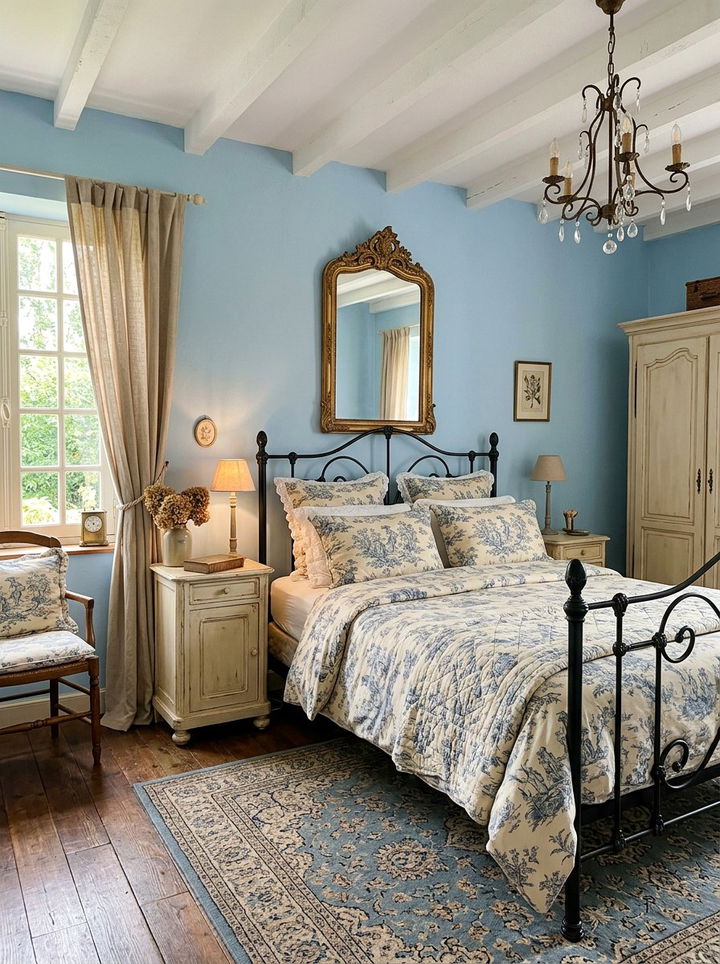 French Country Blue Bedroom - 30 sky blue bedroom ideas