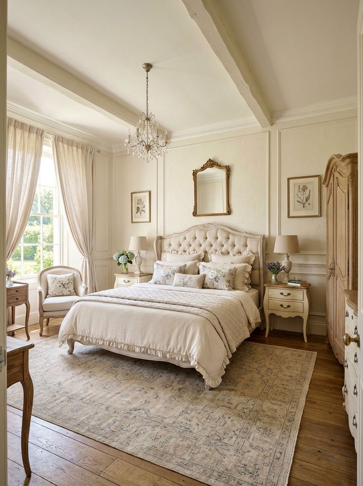 French Country Cream Bedroom - 30 farmhouse cream bedroom ideas