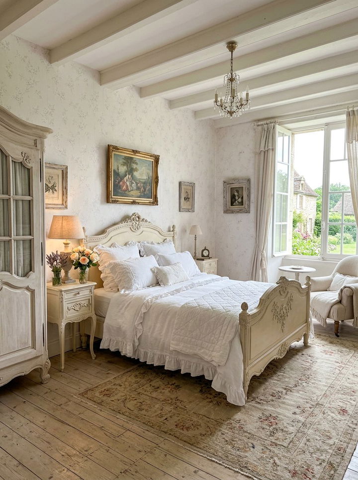 French Country Cream White Bedroom - 30 cream and white bedroom ideas