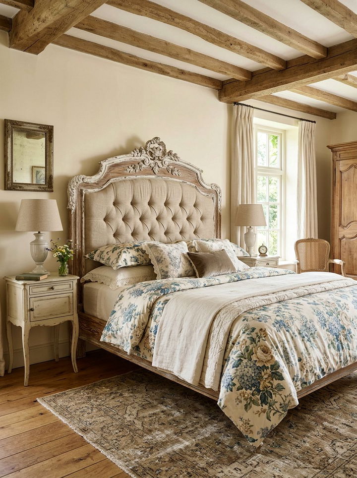 French Country Linen Headboard - 30 bedroom linen headboards