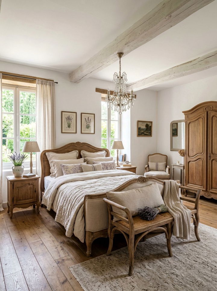 French Country Style - 30 shabby chic bedroom ideas
