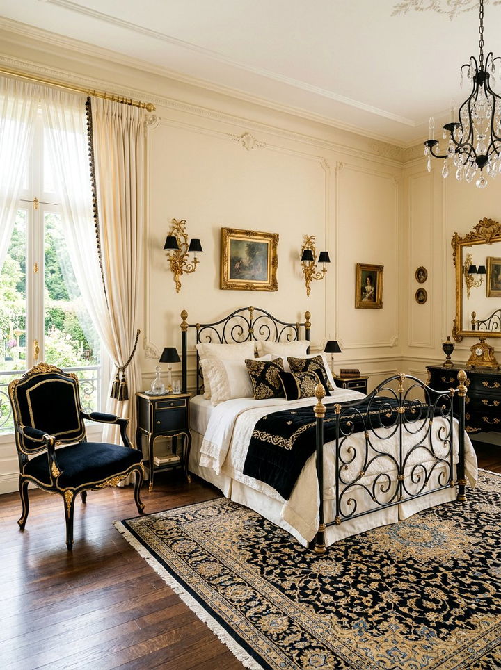 French Provincial Black Gold Bedroom - 30 black and gold bedroom ideas