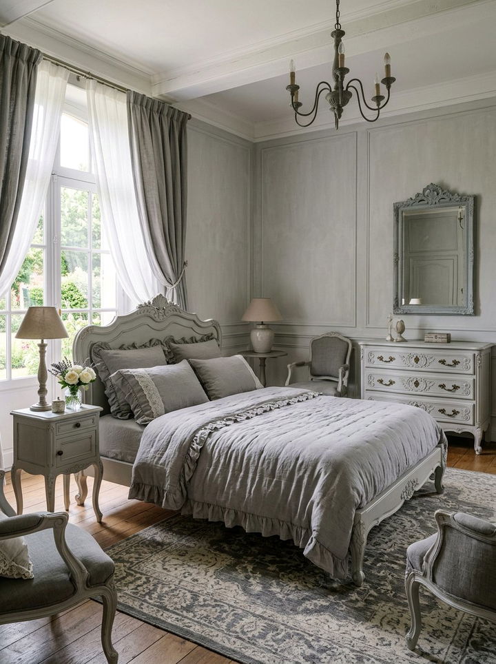 French Provincial Gray Bedroom - 30 gray bedroom furniture ideas