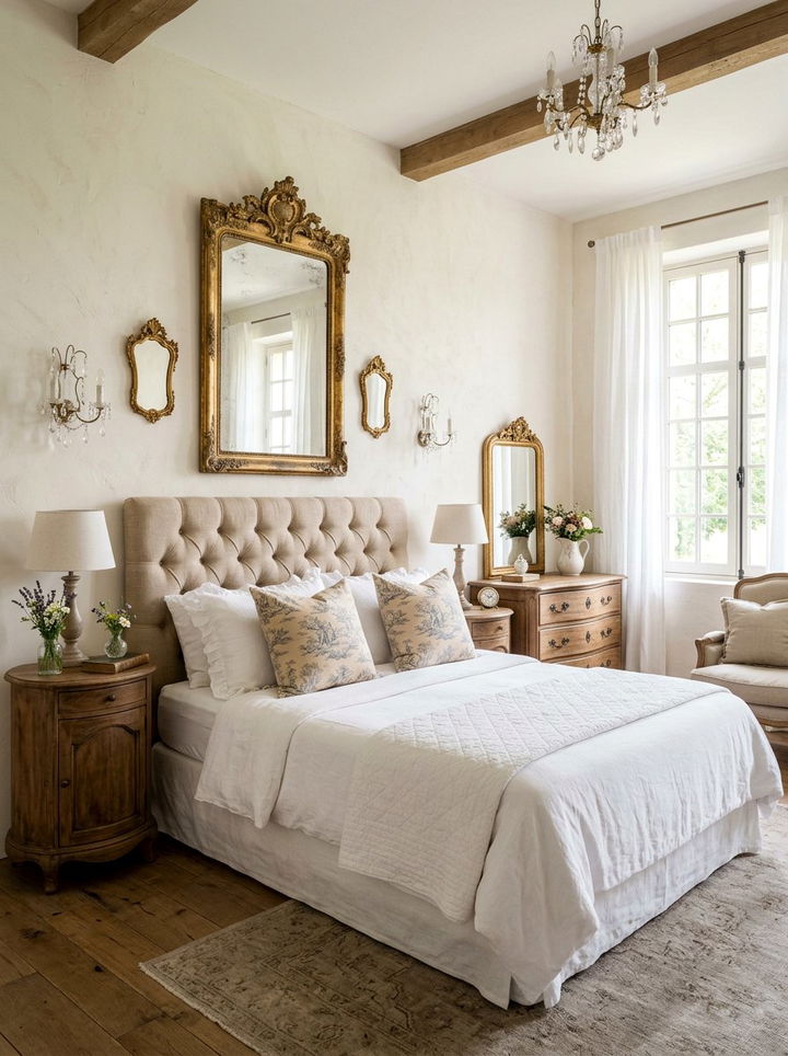 French country bedroom - 30 rustic beige bedroom ideas