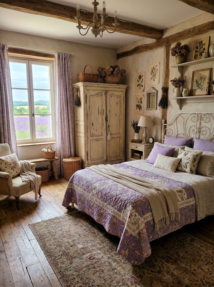 French country lavender bedroom - 30 pastel lavender bedroom ideas