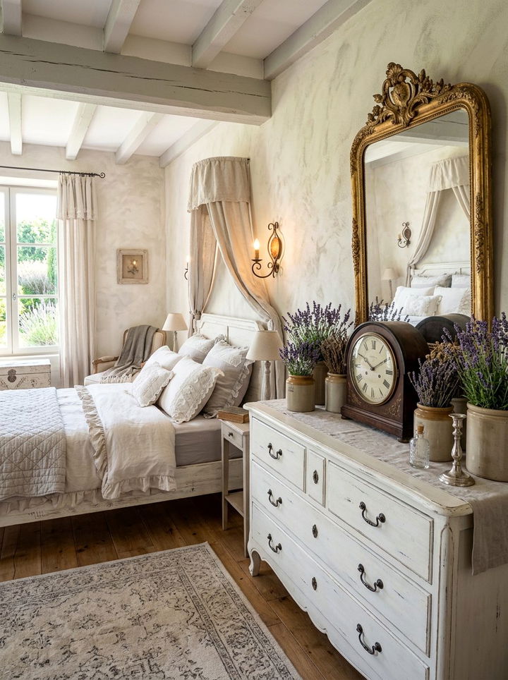 French country mantel clock dresser - 30 bedroom vintage clocks