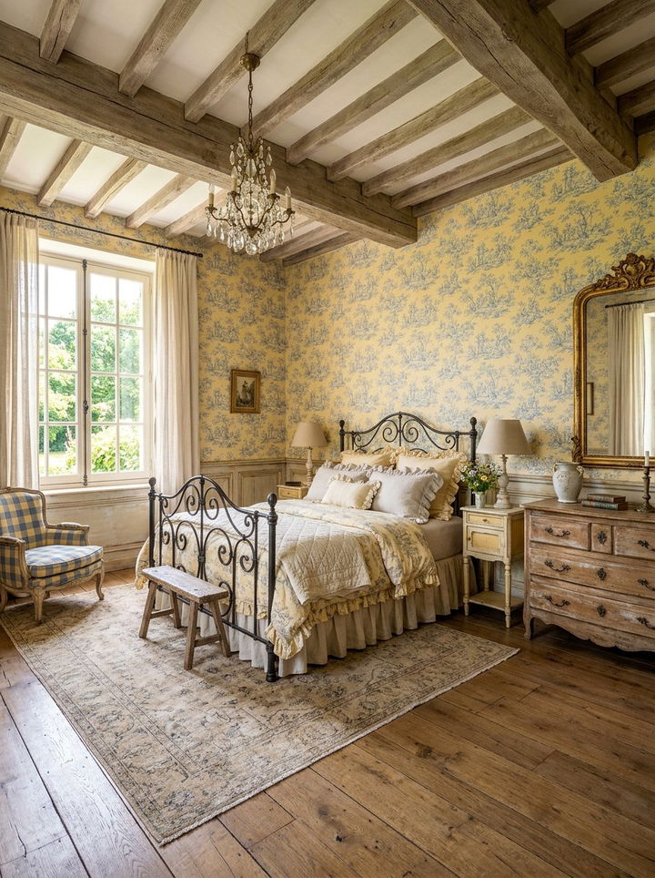 French country pastel yellow bedroom - 30 pastel yellow bedroom ideas