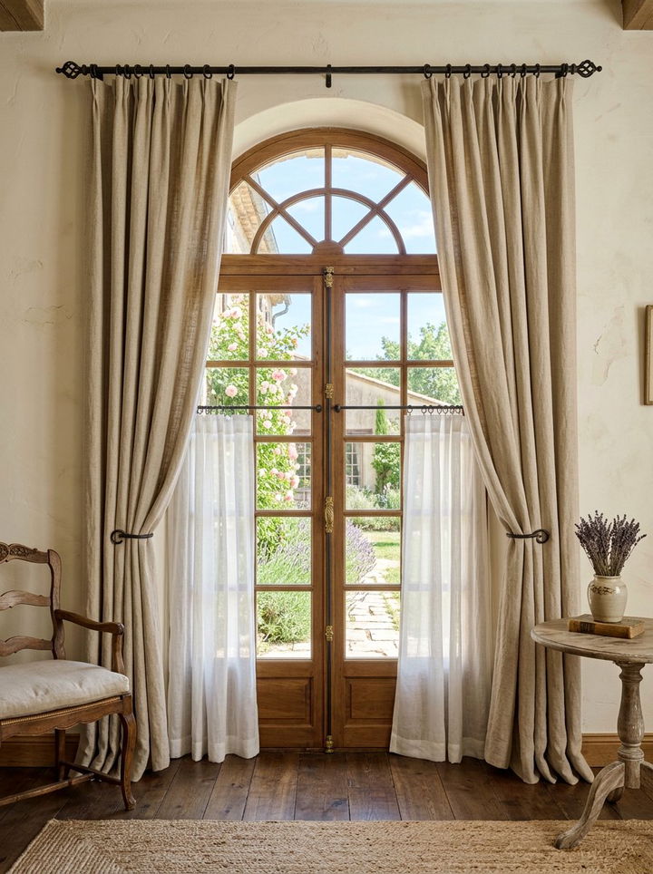 French country window treatments - 30 French country bedroom ideas