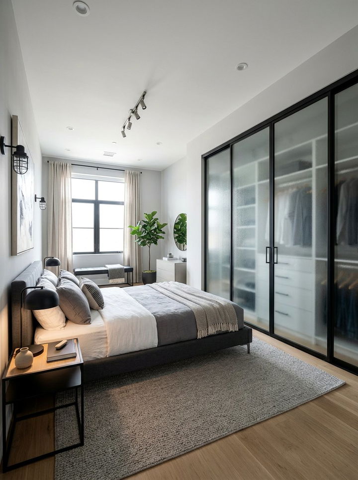 Frosted Glass Closet Door - 30 bedroom closet doors