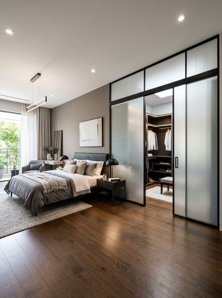 Frosted Glass Partition - 30 bedroom closet dividers