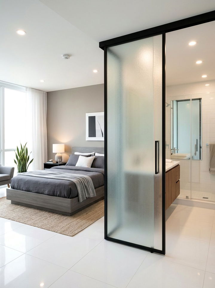 Frosted Glass Sliding Door - 30 bedroom sliding doors