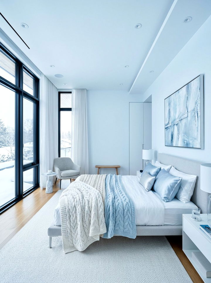 Frosty white bedroom - 30 cool tone bedroom ideas