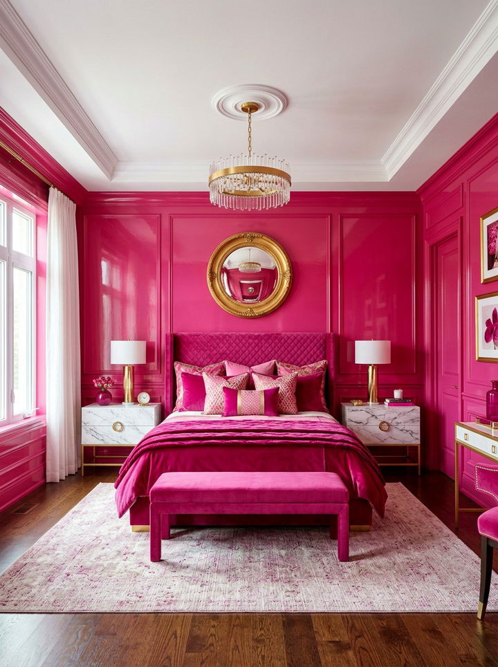 Fuchsia Bedroom - 30 maximalist bedroom color ideas