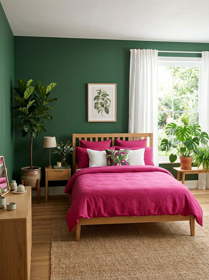 Fuchsia and green bedroom - 30 fuchsia bedroom ideas