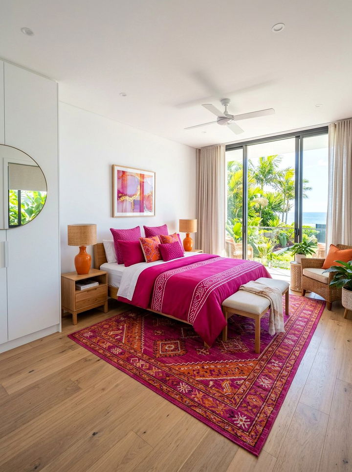 Fuchsia and orange bedroom - 30 fuchsia bedroom ideas