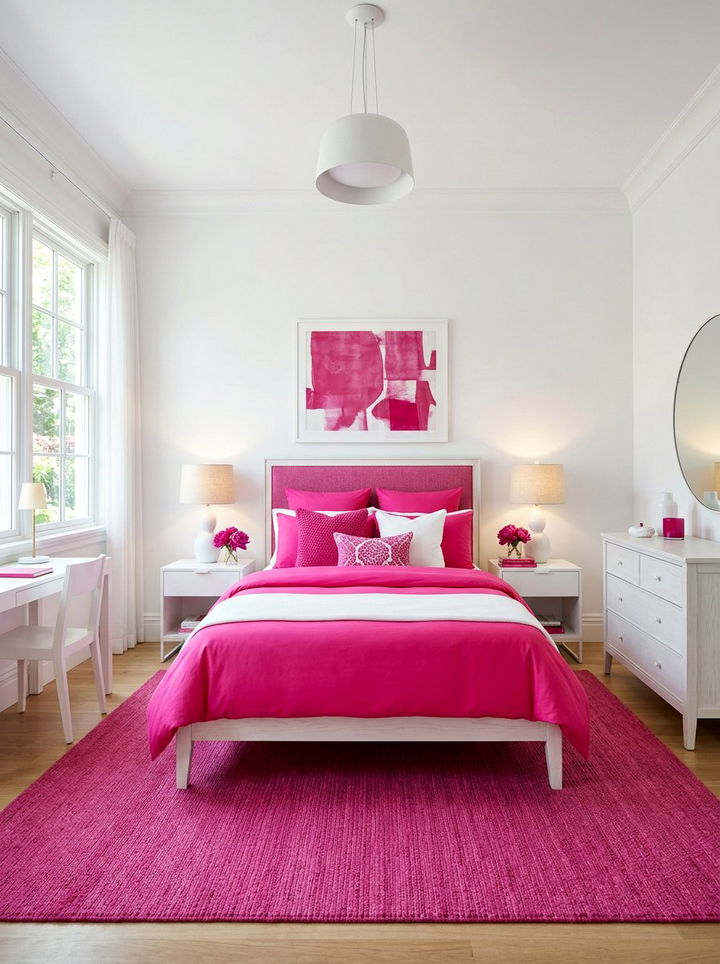 Fuchsia and white bedroom - 30 fuchsia bedroom ideas