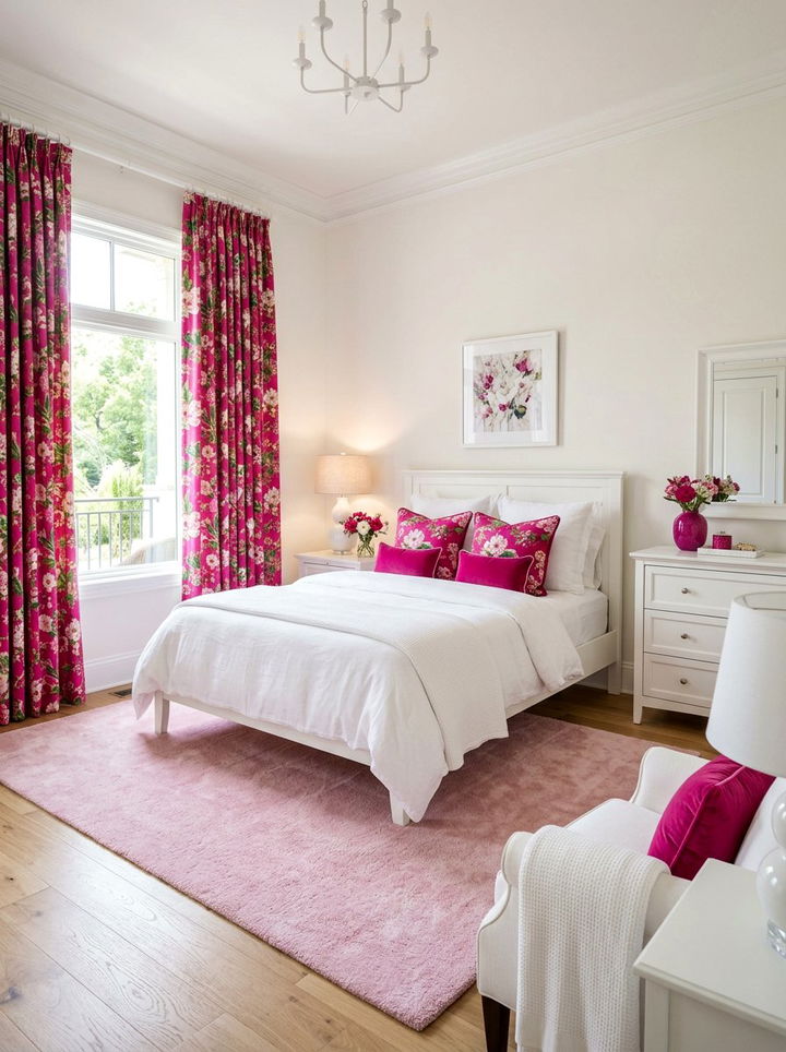 Fuchsia floral decor - 30 fuchsia bedroom ideas