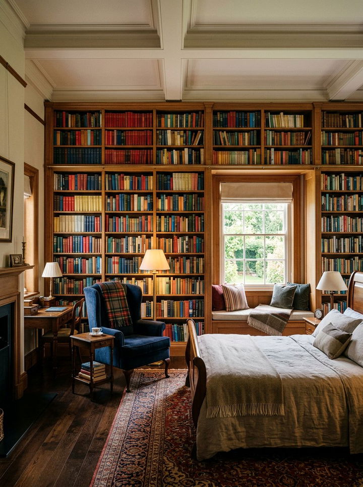 Full Bookshelf - 30 bedroom soundproofing ideas