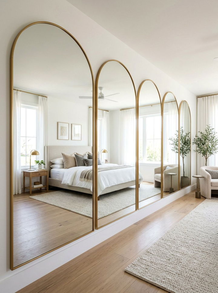 Full Length Mirror Wall - 30 long bedroom ideas