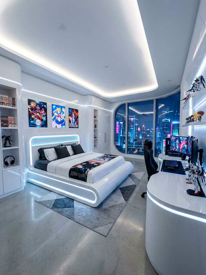 Futuristic Anime Bedroom - 30 anime bedroom ideas