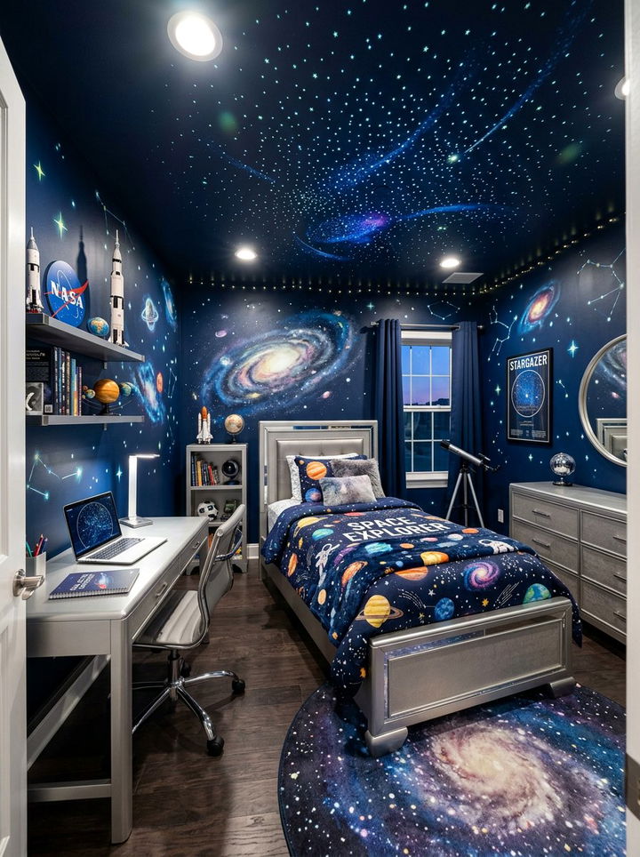 Galaxy Theme Tween Bedroom - 30 tween bedroom ideas