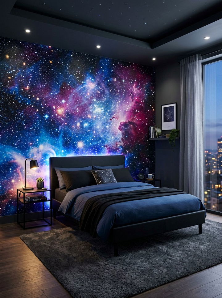 Galaxy Wallpaper Bedroom - 30 boys bedroom ideas