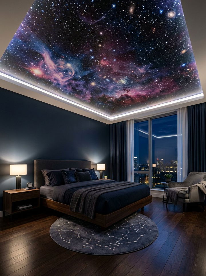 Galaxy theme ceiling wallpaper - 30 bedroom ceiling wallpapers